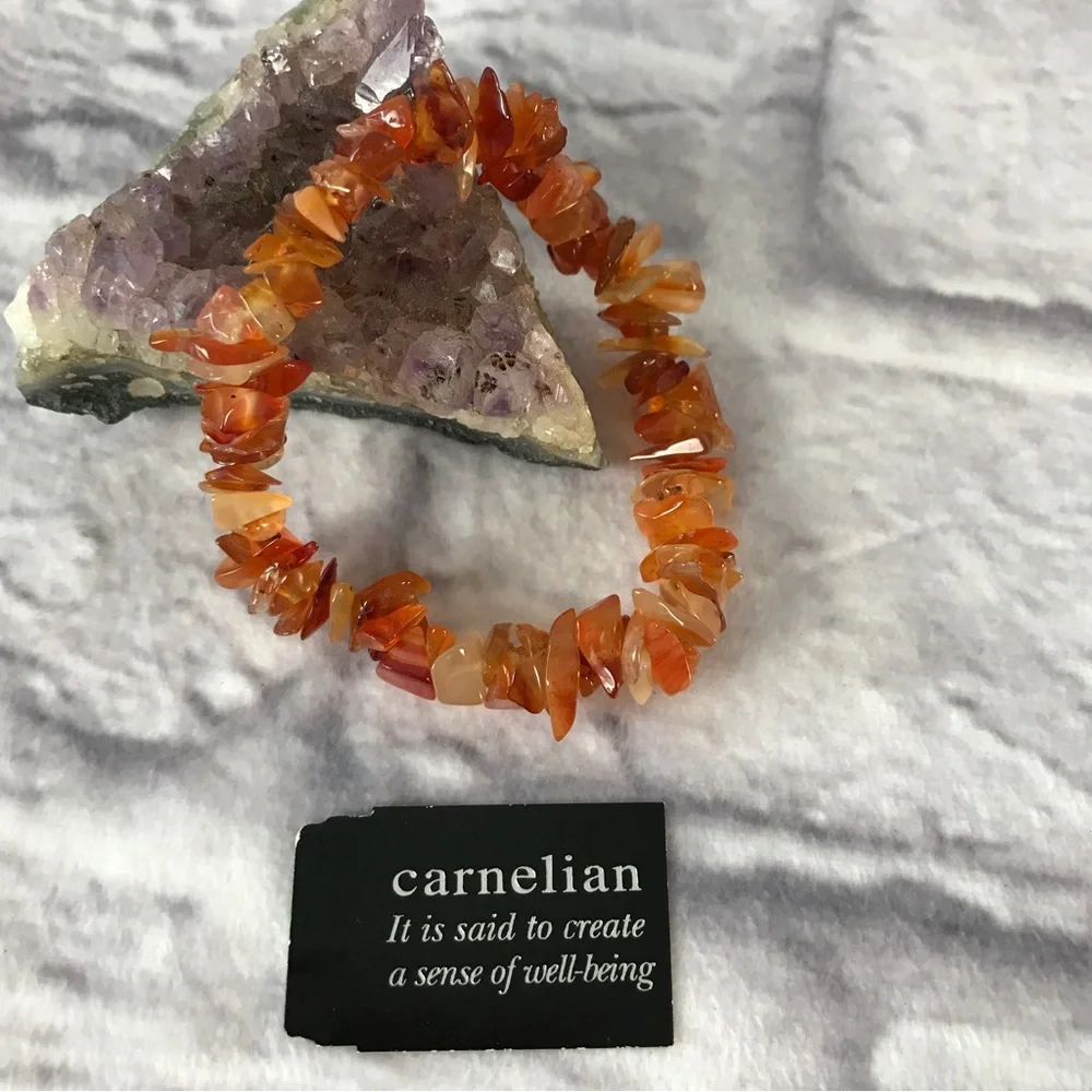 Stretch Carnelian Crystal‎ Bracelet